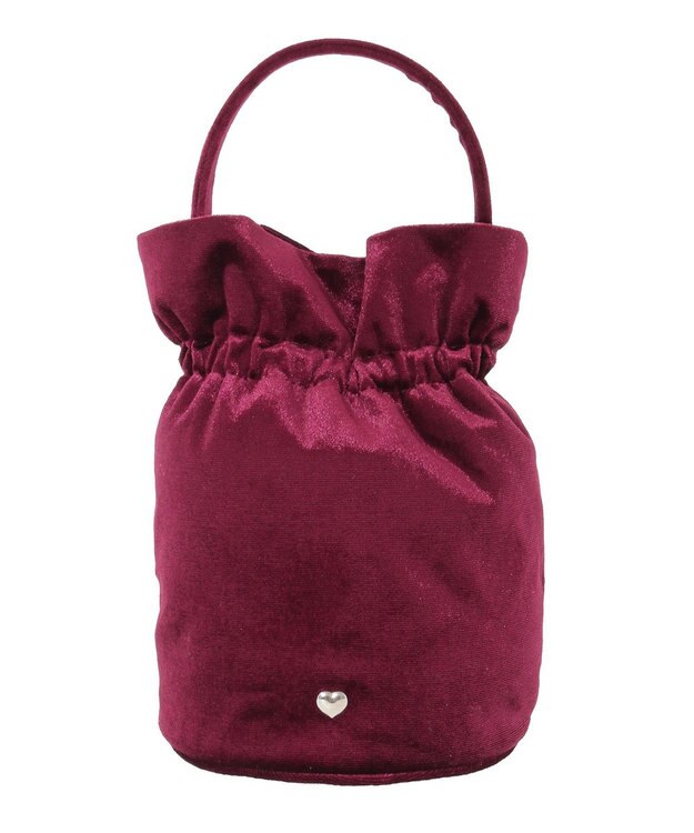 earth music&ecology ベロアハンドルバッグ Bordeaux