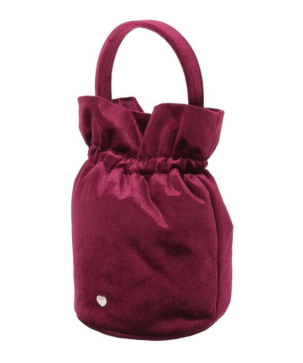 earth music&ecology ベロアハンドルバッグ Bordeaux