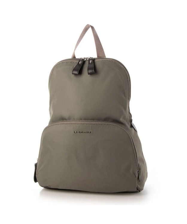 LA BAGAGERIE ナイロン×リサイクルレザー　ミニリュック グレージュ
