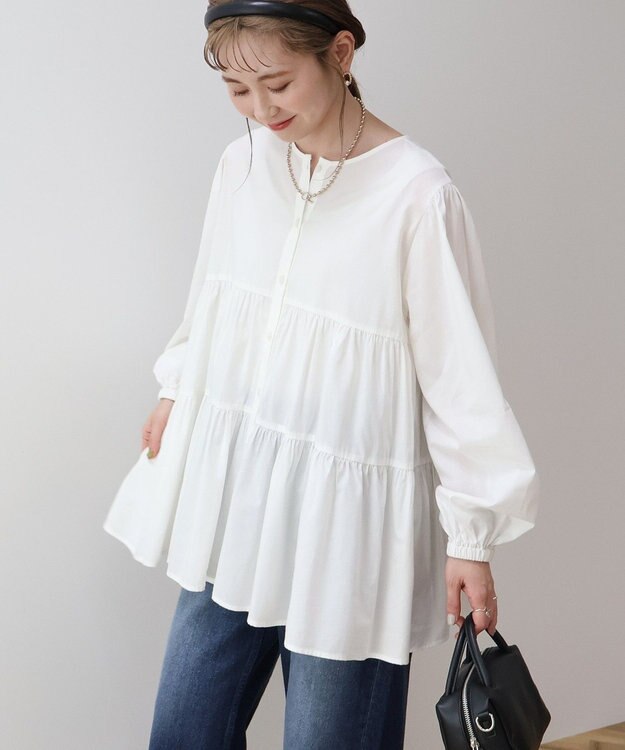 AMERICAN HOLIC ティアードギャザーブラウス Off White