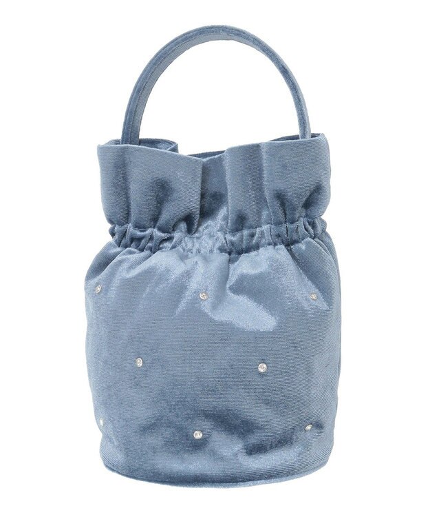 earth music&ecology ベロアハンドルバッグ Blue