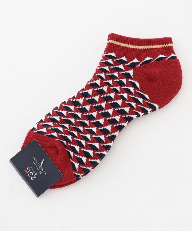 23区GOLF 【WOMEN】フラッグアンクルソックス レッド系5