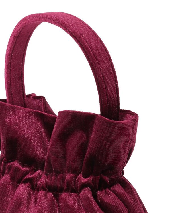 earth music&ecology ベロアハンドルバッグ Bordeaux