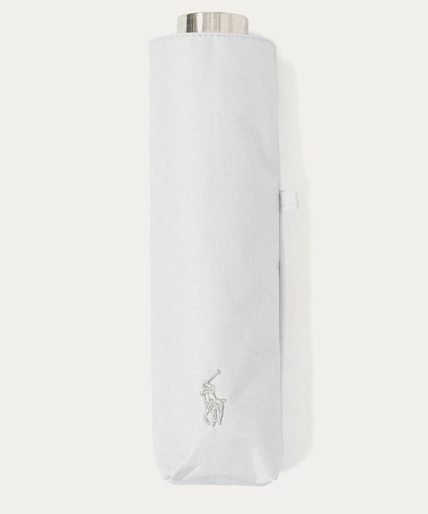 MOONBAT 【WEB限定/ 遮光率100％/遮熱/UV】POLO RALPH LAUREN（ポロ ラルフローレン）晴雨兼用日傘 ワンポイント ポロポニー シャンブレー 無地 折りたたみ傘 ホワイト