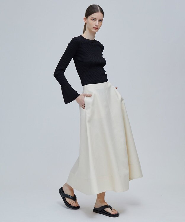 BEIGE， HANNA / リブニットトップス Black