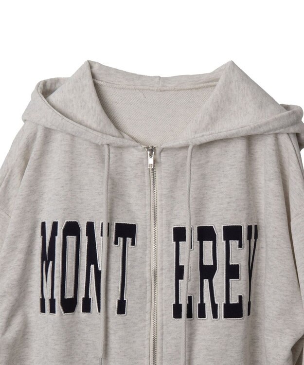 WEGO ロゴWジップビッグパーカー 杢グレー