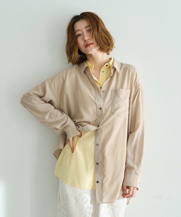 YECCA VECCA シアーレイヤードシャツ Beige