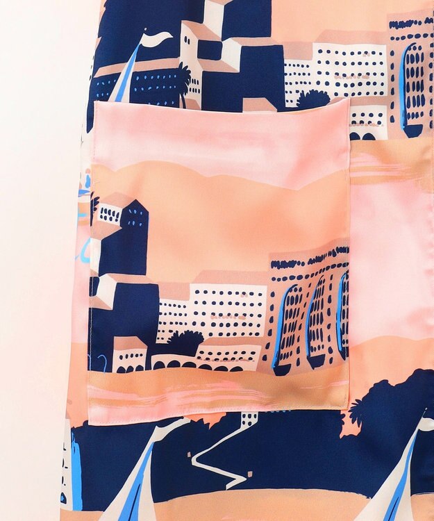 GRACE CONTINENTAL マリンプリントシャツドレス ピンク