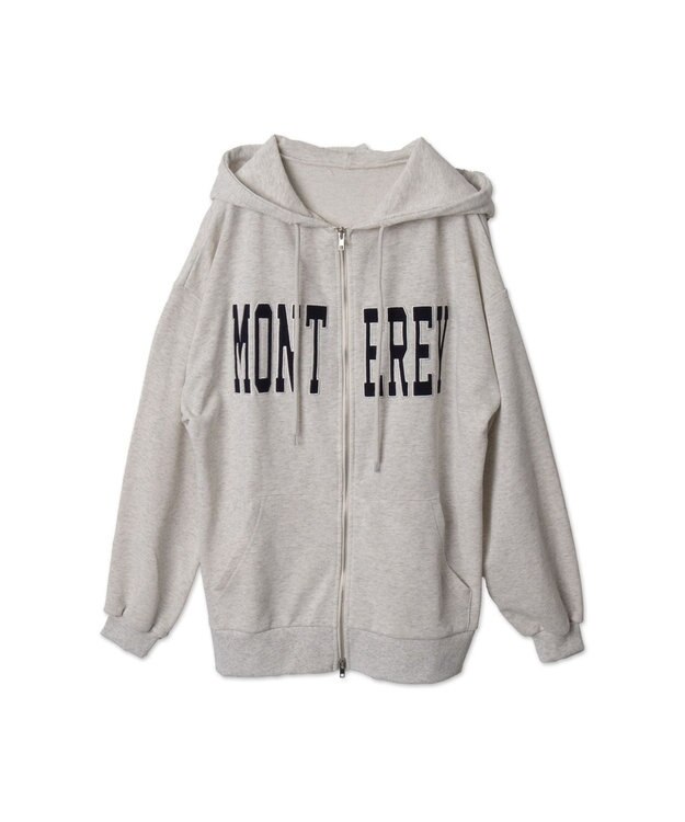 WEGO ロゴWジップビッグパーカー 杢グレー