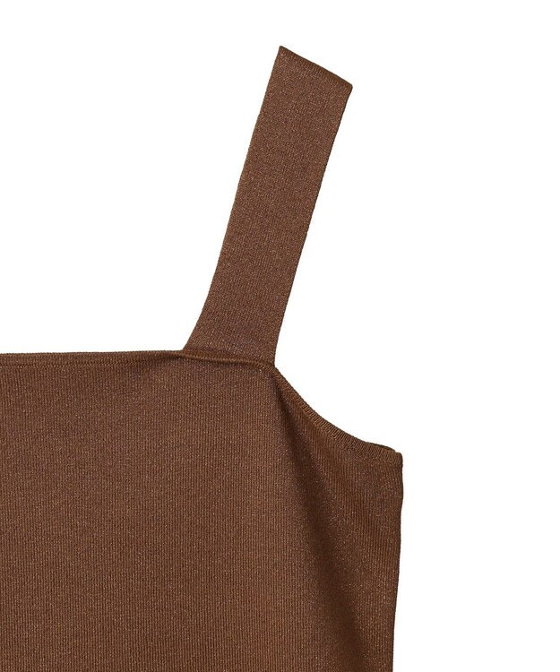 AMERICAN HOLIC ラメニットタンクトップ Brown