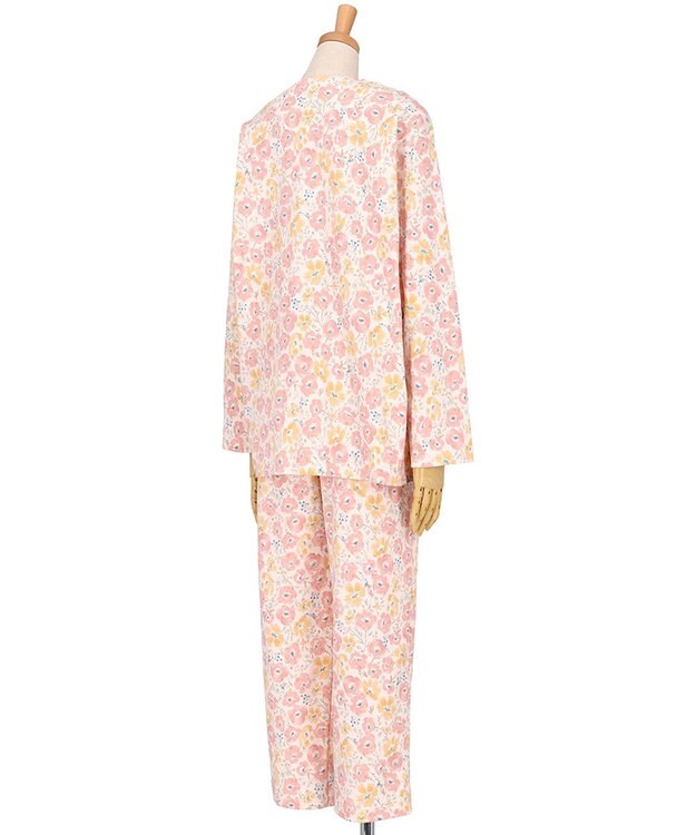 Wing パジャマ 綿100%(本体) スムース素材 長袖 長ズボン レディース EP6018 ウイング／ワコール ピンク