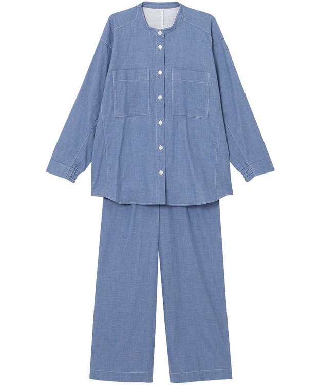 ワコール／睡眠科学 パジャマ 長袖 長ズボン 綿100%(本体) ここちよく眠れる 寝返りしやすい レディース YDX511 睡眠科学／ワコール ブルー