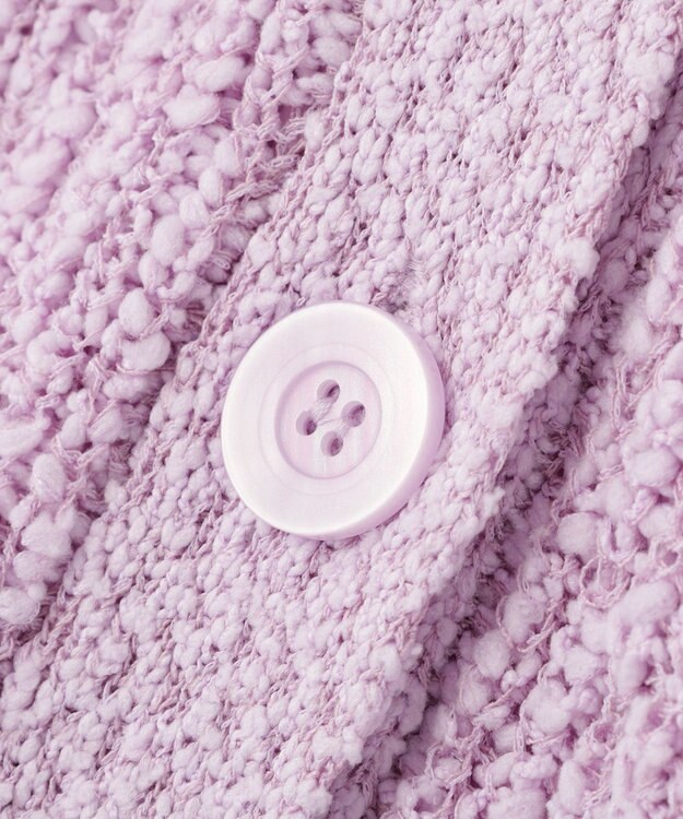 earth music&ecology 【予約】ぽんぽんスキッパーカーディガン ライラック