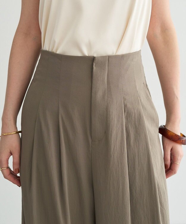 YECCA VECCA ドライタッチストレッチワイドパンツ Dark Beige