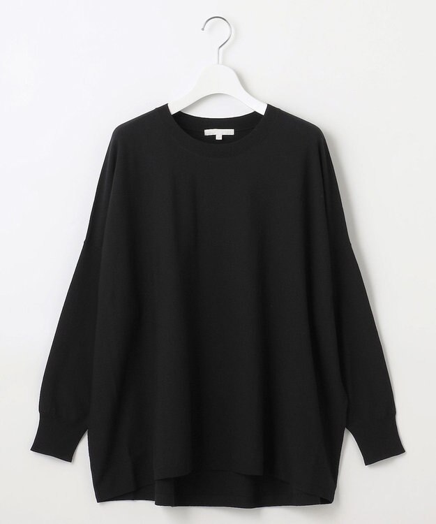 自由区 L 【WEB限定カラーあり】レーヨンストレッチ ニットT ブラック