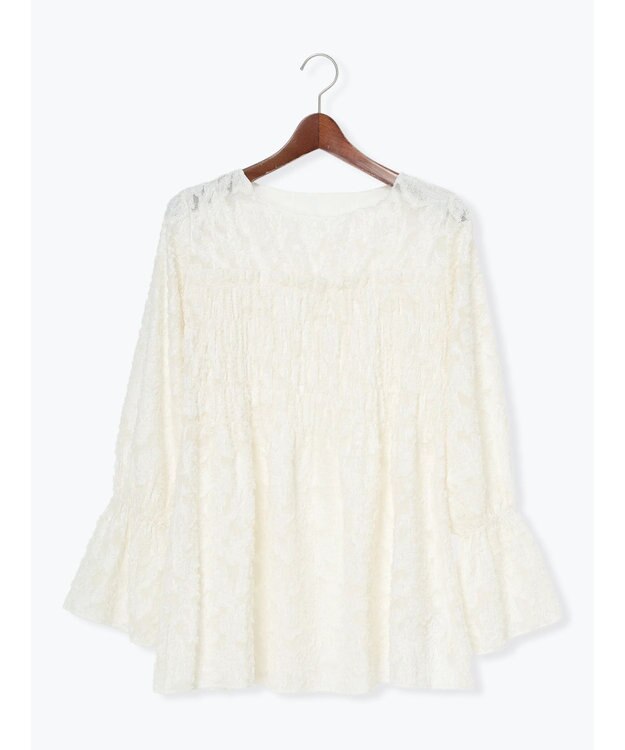 Te chichi 【宮本茉由着用】カットジャガードチュニックブラウス オフホワイト