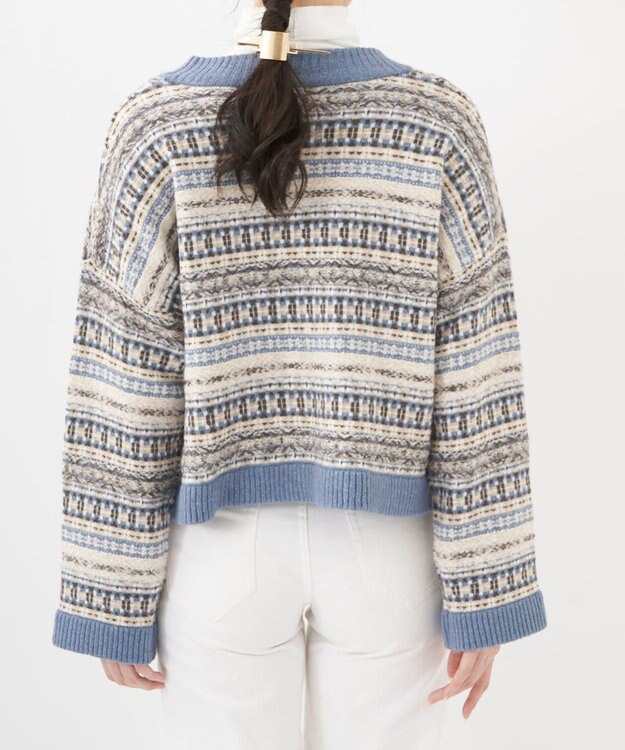 OP／FILA 【OP】ジャガードニットカーディガン ベージュ