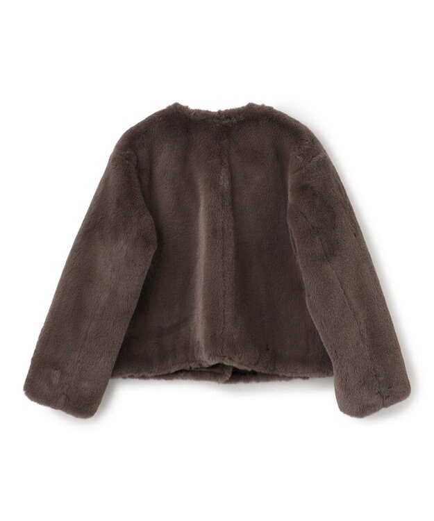 UNFILO エコファー クロップドジャケット モカ