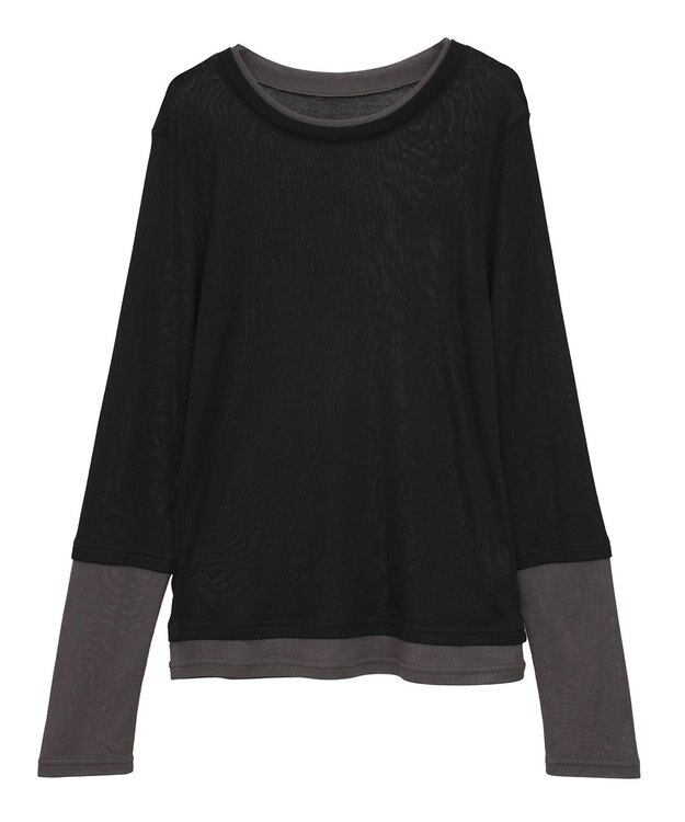 earth music&ecology レイヤードシアープルオーバー Black