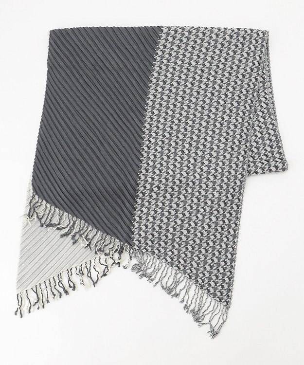 JOSEPH HOMME シルクカシミヤ　プリーツストール ライトグレー系