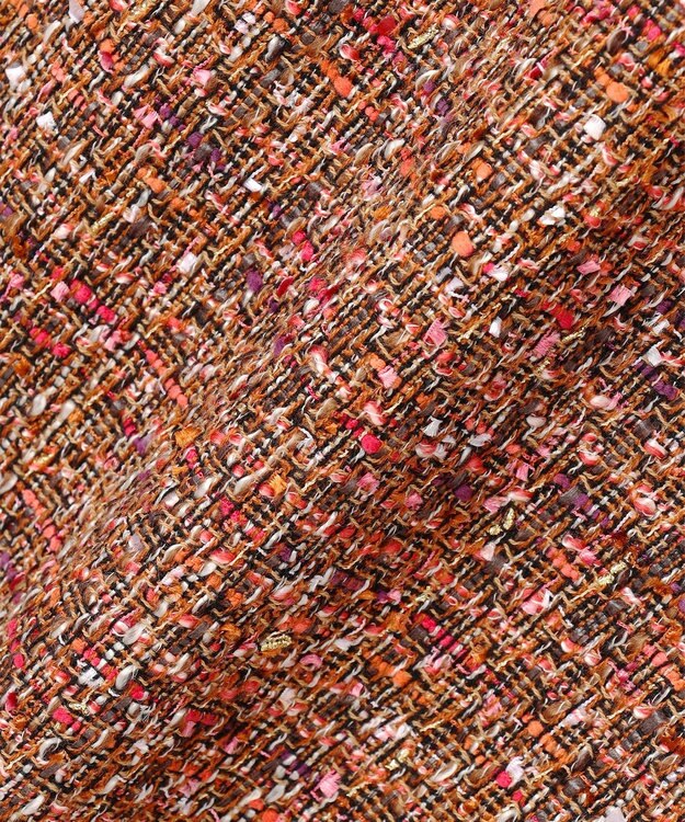 自由区 ラメノットファンシーツイード スカート オレンジ系