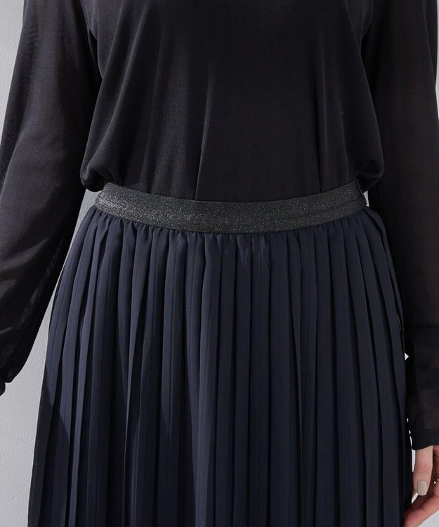 YECCA VECCA プリーツシフォンスカート Navy