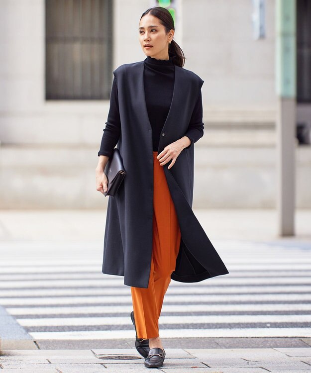 自由区 【2WAY】ライトウールダブルクロス ジャンパースカート ネイビー系