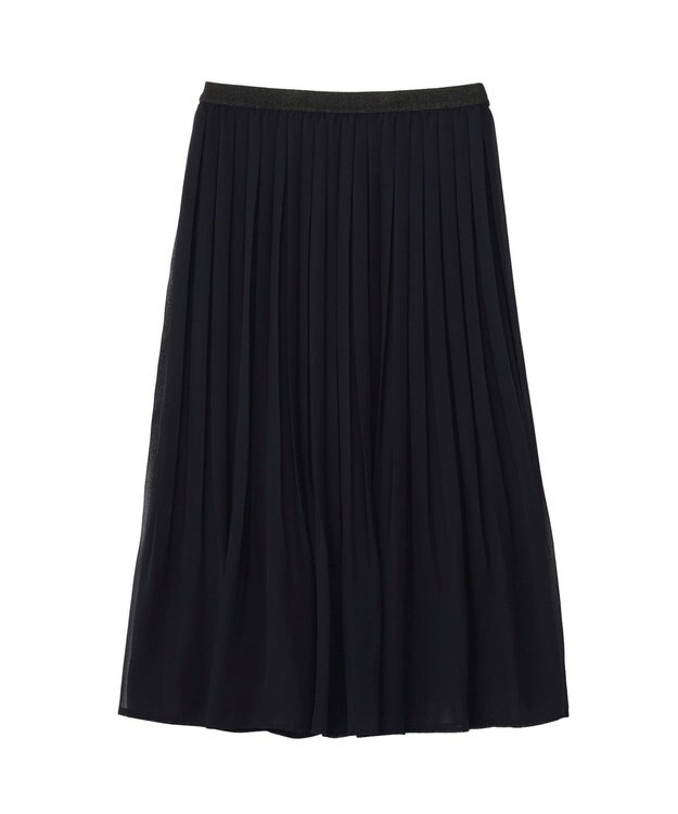 YECCA VECCA プリーツシフォンスカート Navy