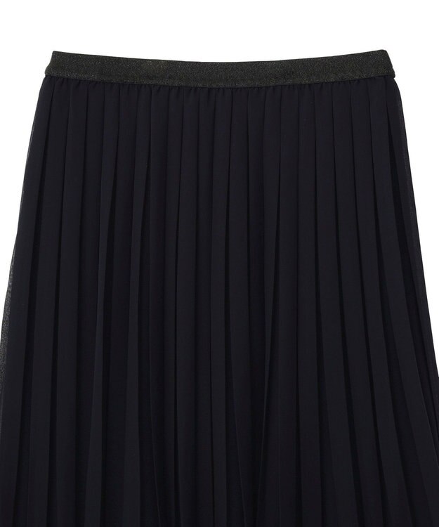 YECCA VECCA プリーツシフォンスカート Navy