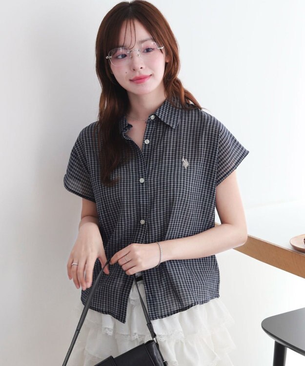 WEGO U.S. POLO ASSN.別注 フレンチスリーブシャツ ネイビー