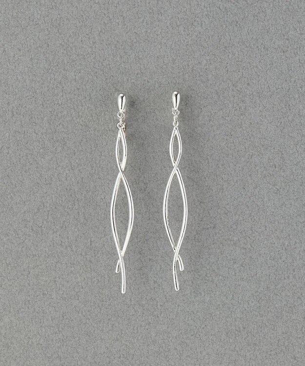 Phoebe 【痛くないシリーズ/金属アレルギー対応】スウィングクリスタルループフィットイヤリング　シルバー シルバー