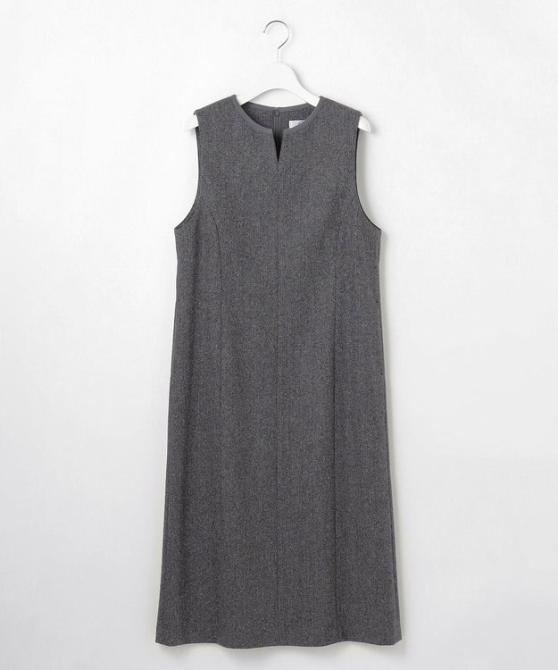 J.PRESS LADIES L ネップヘリンボーン ジャンパースカート グレー系