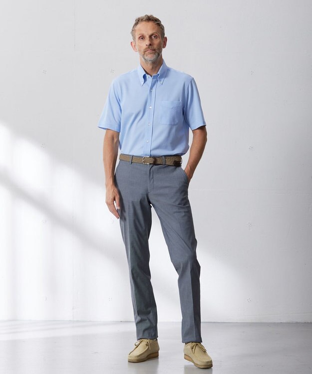 J.PRESS MEN 【J.PRESS PLUS】カノコインレイパッチポケット シャツ/B.D. サックスブルー系