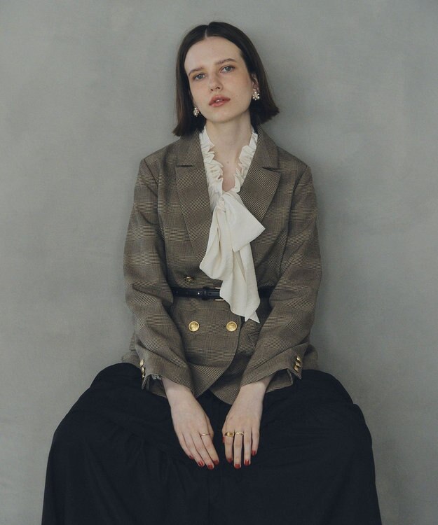 新品タグ付★ YECCA VECCA ツイードテーラードジャケット ヘリンボーン 金釦テーラードジャケット / YECCA VECCA | ファッション通販