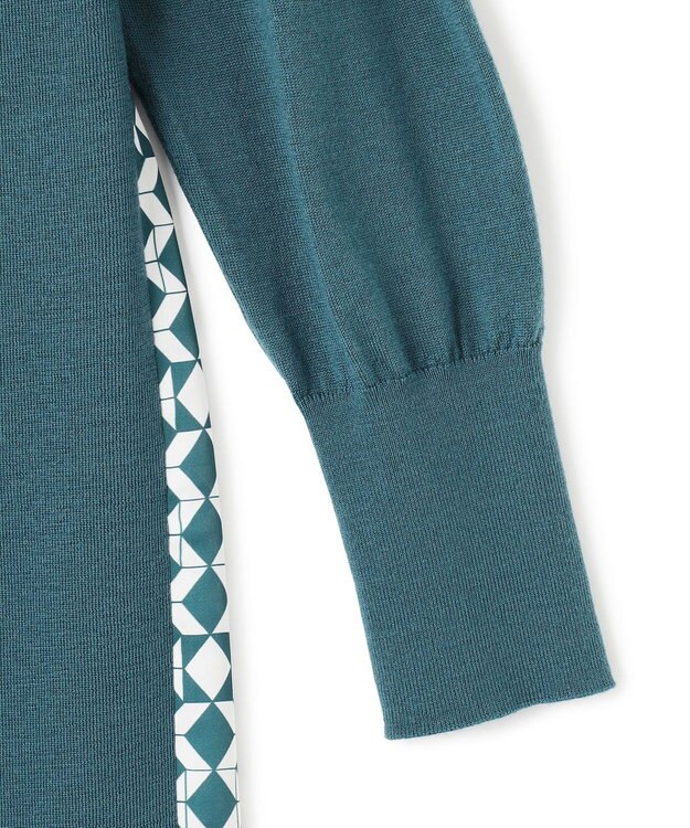 JOSEPH ダイヤゴナルプリント×ニット　ドレス Dark Teal