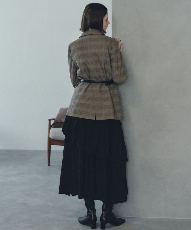 YECCA VECCA 金釦テーラードジャケット Check Brown