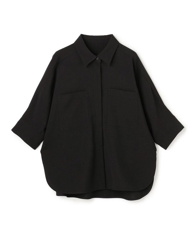 uncrave ウォッシャブルドライサップ ドルマンシャツ ブラック(WEB限定カラー)