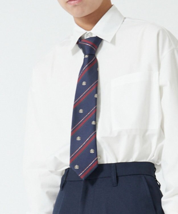 WEGO 【SCHOOLITEM】メンズエンブレム柄スクールネクタイ ネイビー