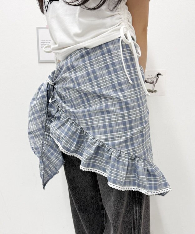 WEGO マルチWAYフリルBIGスカーフ サックス