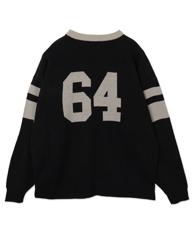 WEGO 【ユニセックス着用ITEM】ジャガードスリーブラインプルオーバー ブラック