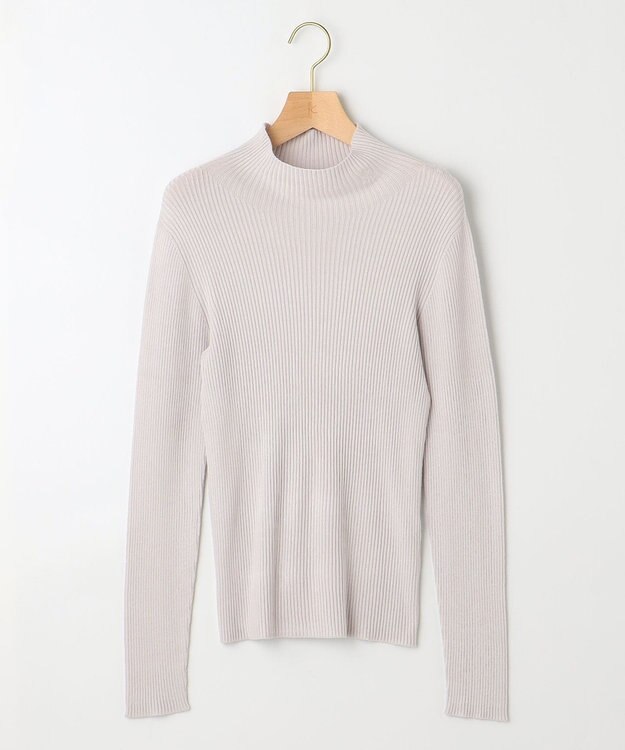 組曲 ホールガーメント ハイネックニット ライトグレー系