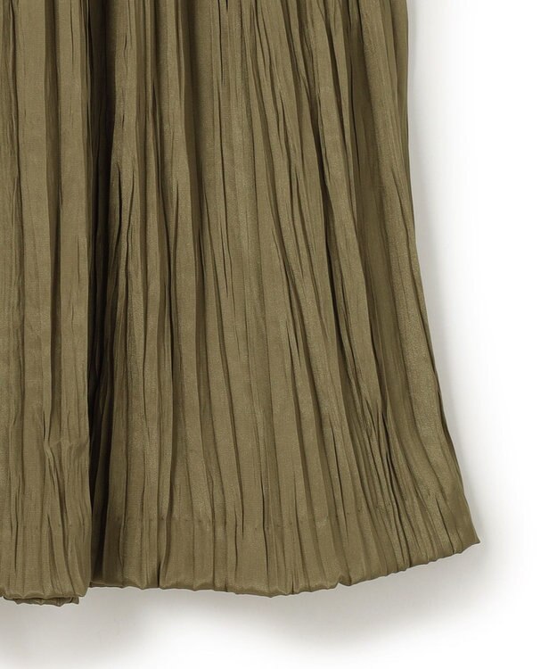 uncrave マシーンプリーツ フレアスカート カーキベージュ