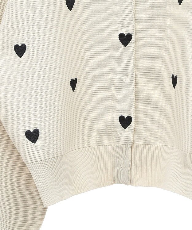 Green Parks ・ｓｗｉｎｇ　ｂｙ　ハート刺繍ニットカーディガン Beige