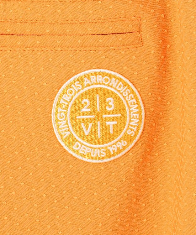 23区GOLF 【WOMEN】【洗える】ドットジャガード テーパードパンツ オレンジ系