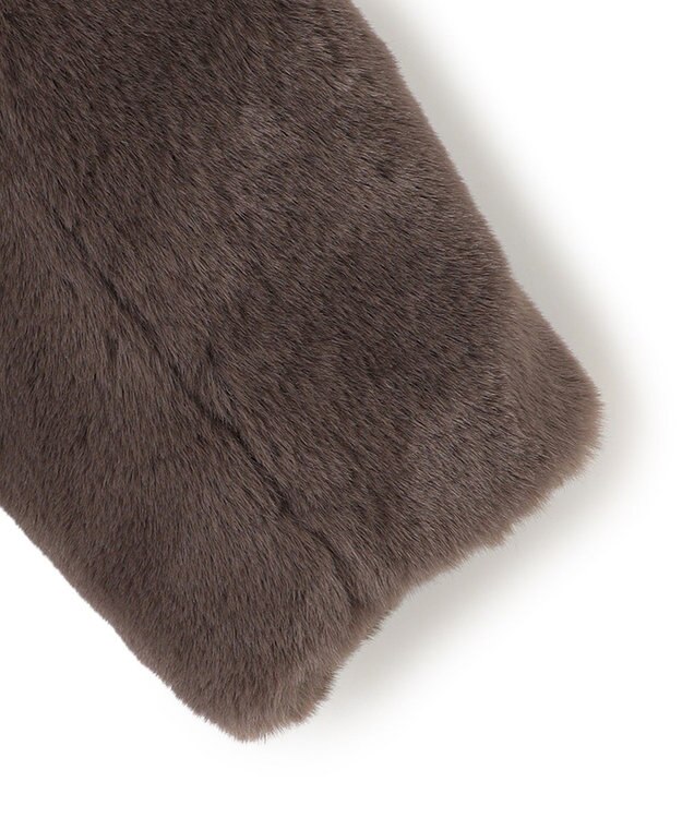 UNFILO エコファー クロップドジャケット モカ