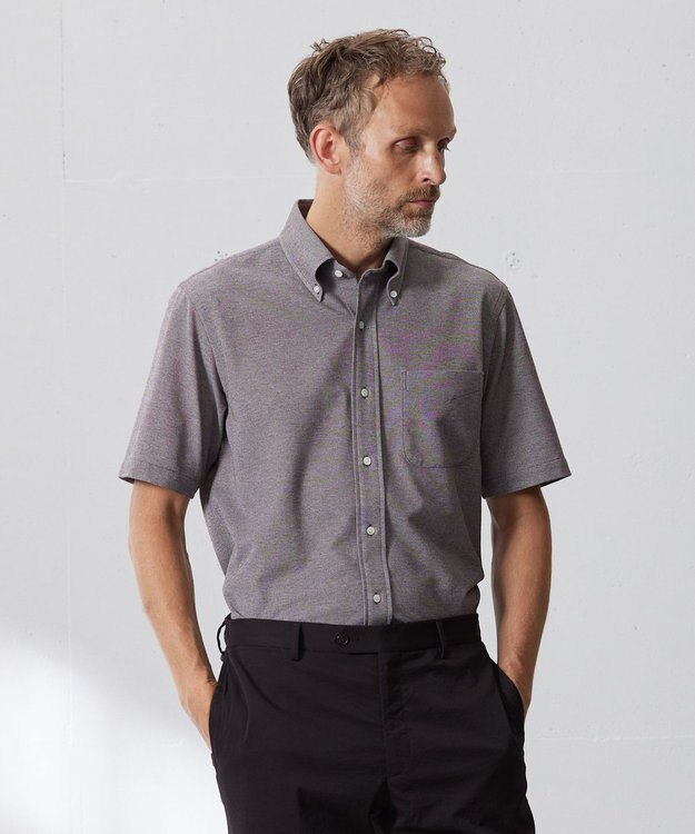 J.PRESS MEN 【J.PRESS PLUS】カノコインレイパッチポケット シャツ/B.D. ダークブラウン系