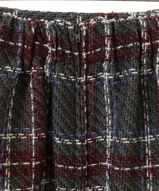 Green Parks ・ＳＵＧＡＲ　ＳＰＯＯＮ　チェックフリンジスカート Gray