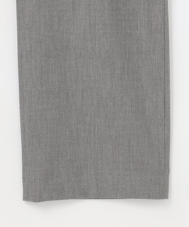 J.PRESS LADIES S シャンブレー2wayストレッチ ワイド ストレート パンツ ライトグレー系