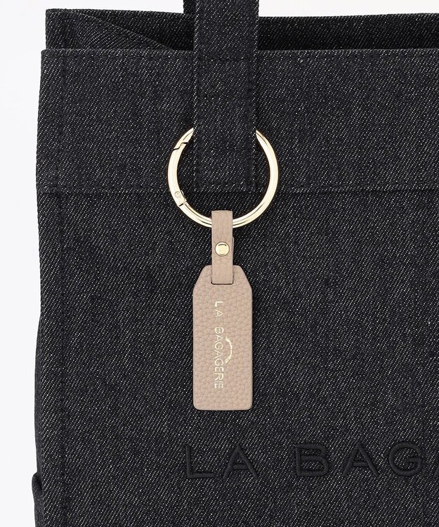 LA BAGAGERIE チャーム付きデニムバッグ Mサイズ ブラック
