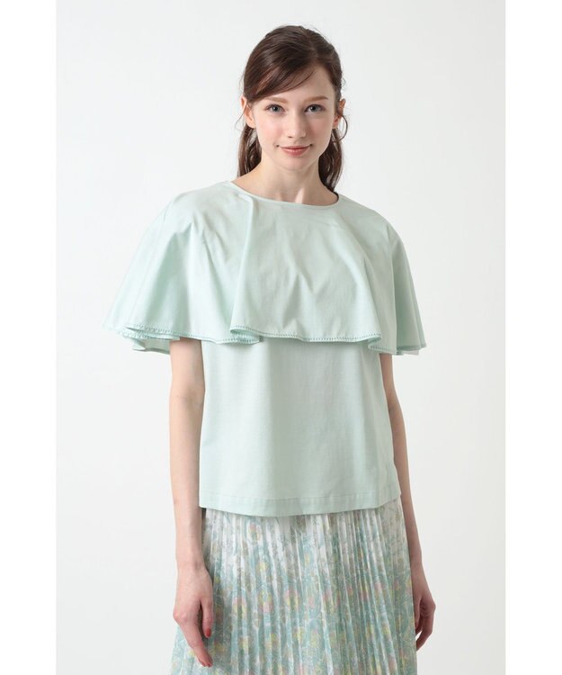 DAKS フレアスリーブ レイヤードカットソー ライトグリーン